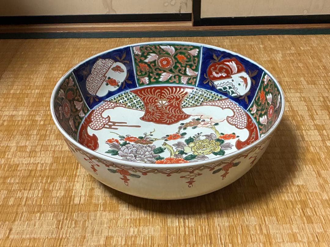 古伊万里 伊万里 金彩 色絵 牡丹紋 大鉢 深鉢 盛鉢 時代物