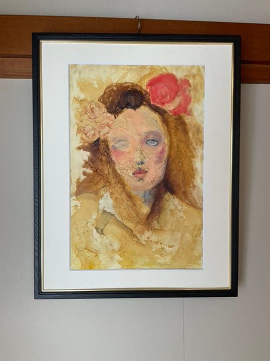 女性絵　油絵　肖像画　油彩　アート