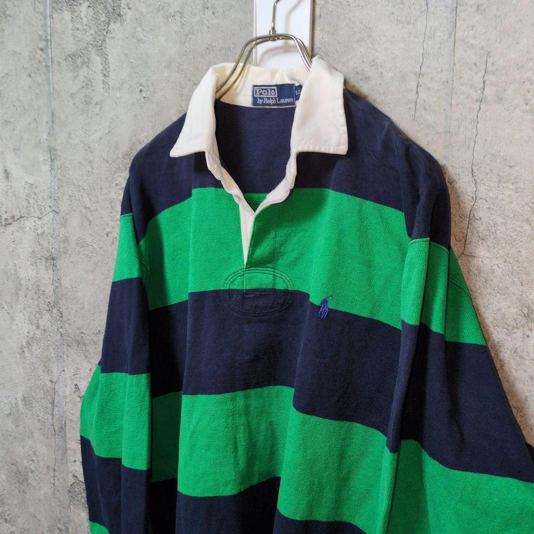 ポロバイラルフローレン ラガーシャツ　XL 太ボーダー 90s