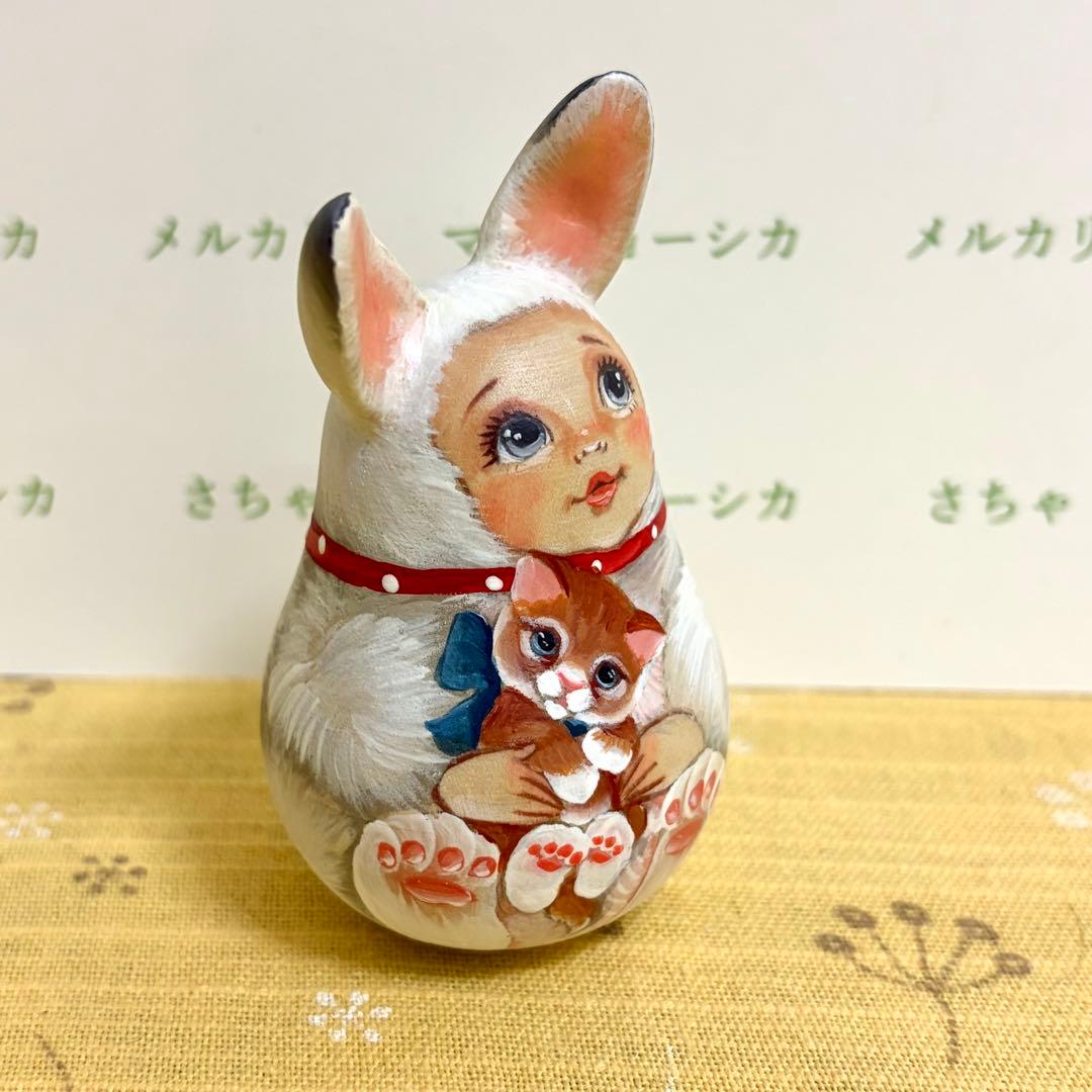 ロシア　マトリョーシカ　おきあがりこぼし　うさぎ　人形　猫