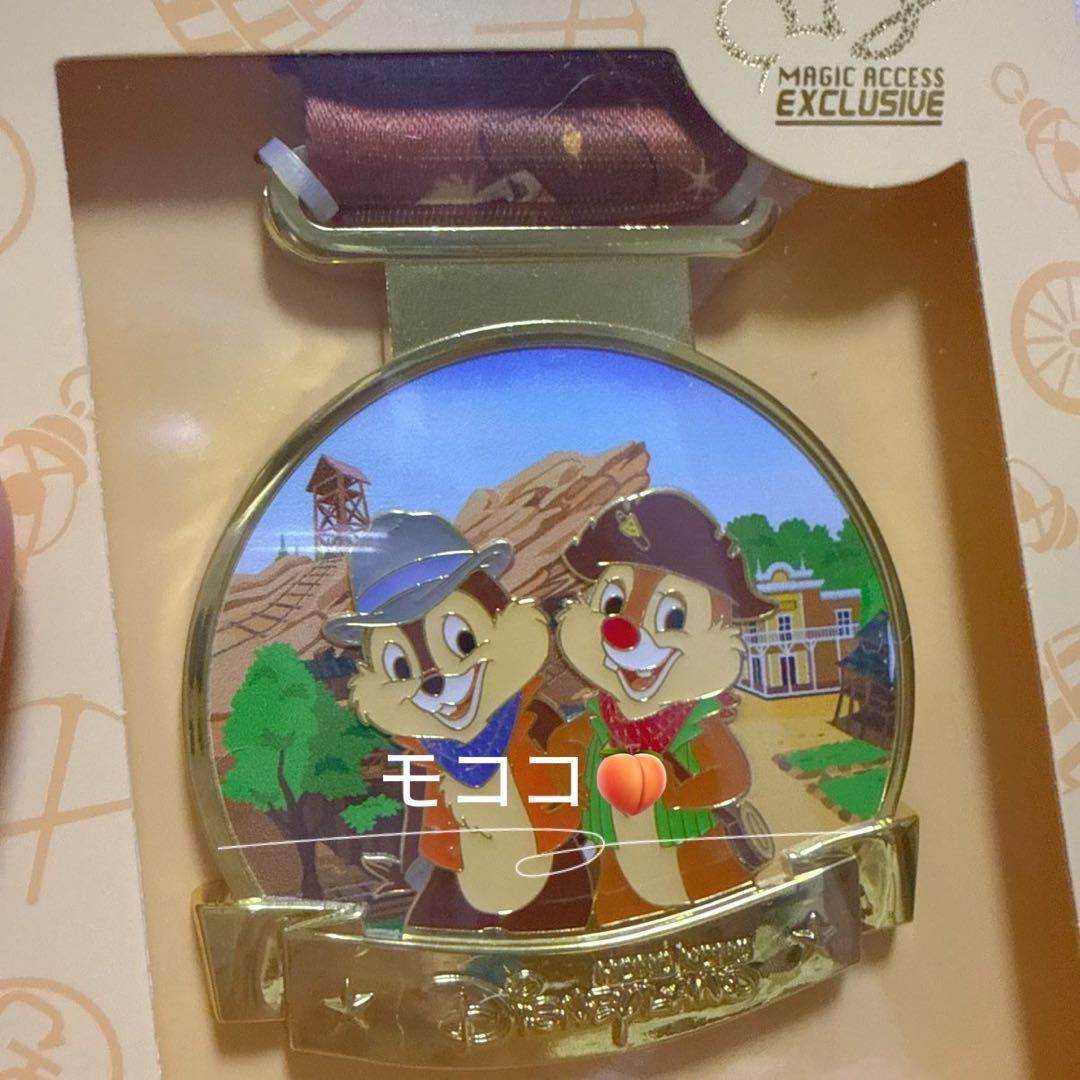 香港ディズニー　年パス特典　チップとデール　グリズリーガルチ　ピンバッジ　メダル
