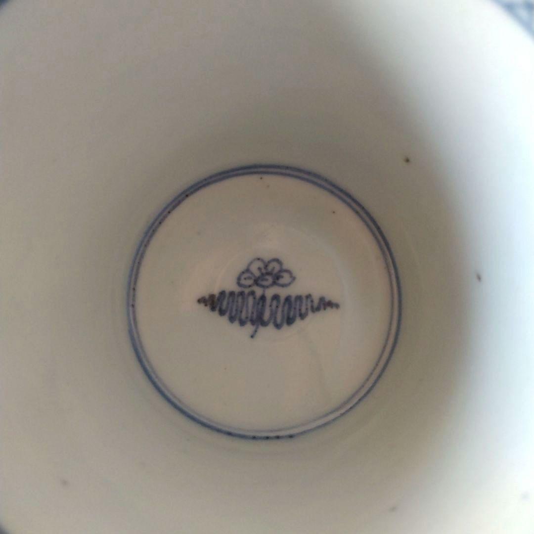 古伊万里染付線描き菊花文様蕎麦猪口江戸後期