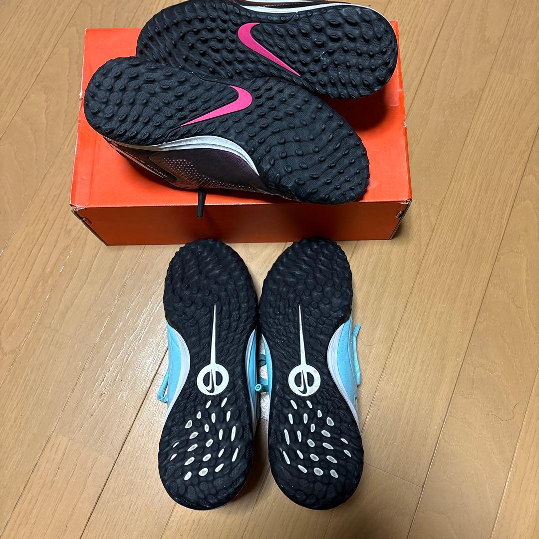 Nike Tiempo TF 2足セット　水色27.5 黒24.0