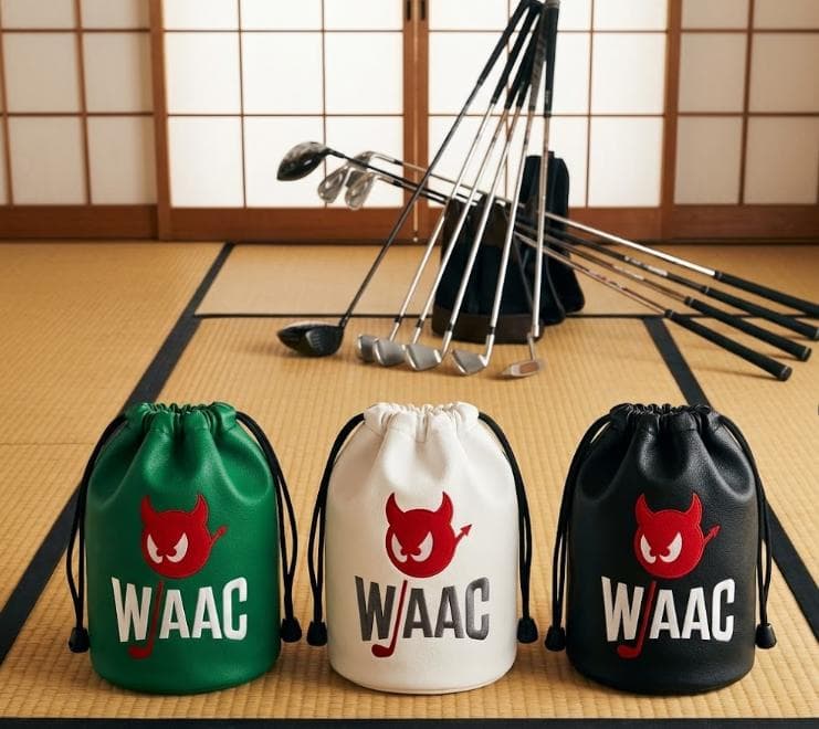 WAAC ゴルフ巾着バッグ 小飛侠デザイン 防水 軽量 韓国風 完売人気 美品✨