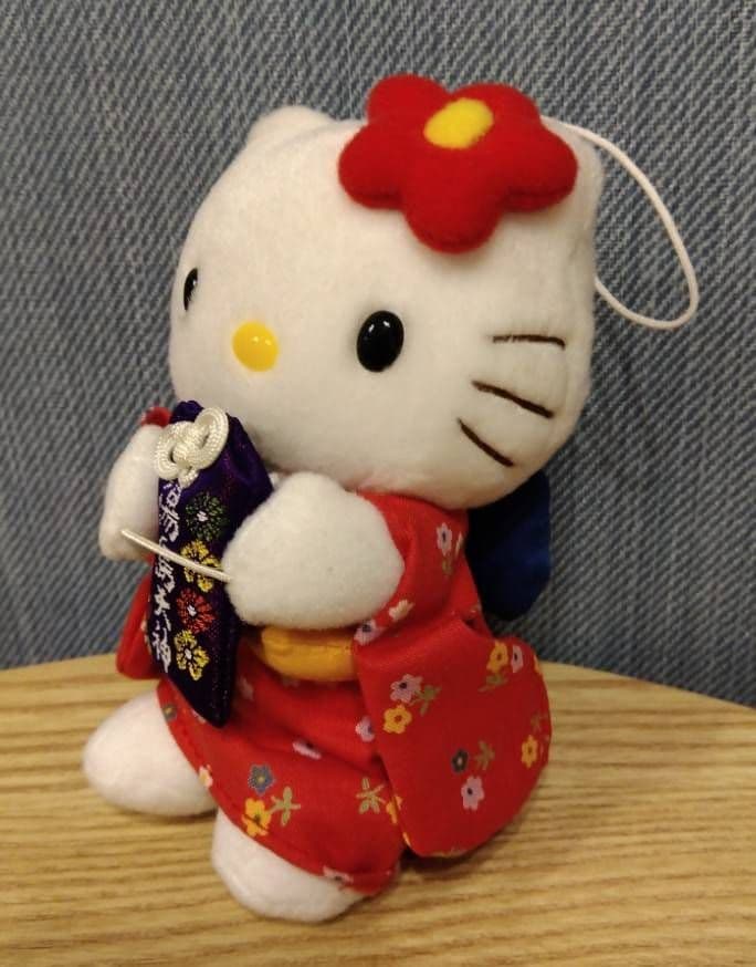 激レア！レトロ☆ハローキティ☆神社限定☆和服 着物 お守り ぬいぐるみ