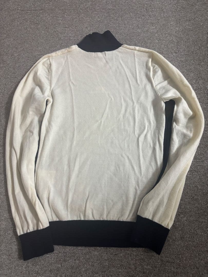 J.LINDEBERG モックネックセーター ネイビー/ホワイト　美品