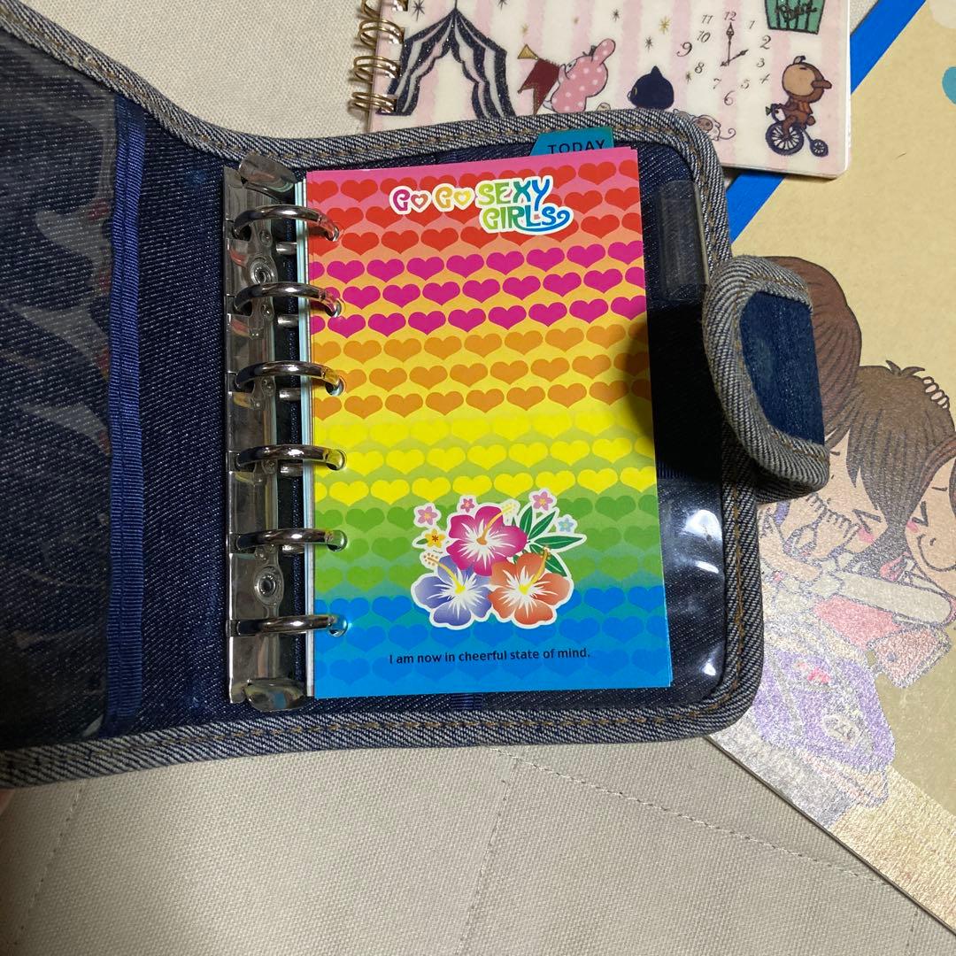 ★平成レトロ デニム　手帳　シール帳　ノートセット