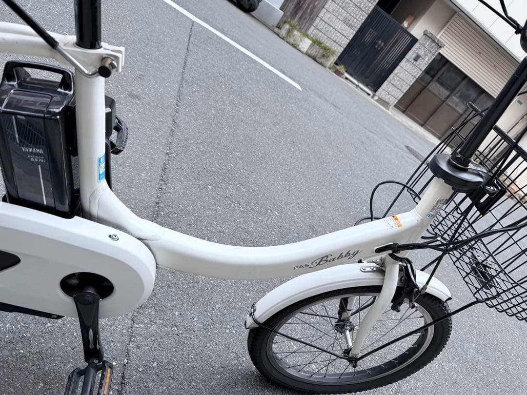 大阪府　子供乗せ　ヤマハ　電動アシスト自転車 チャイルドシート付き ホワイト