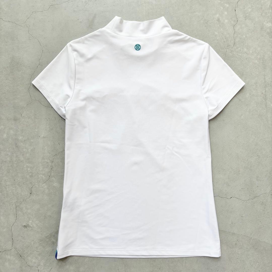 G/FORE ジーフォア ロゴ モックネック半袖Tシャツ ホワイト S ゴルフ