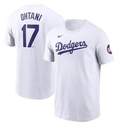 MLB東京シリーズ ドジャース 大谷翔平 ネーム＆ナンバーTシャツ　M ホワイト