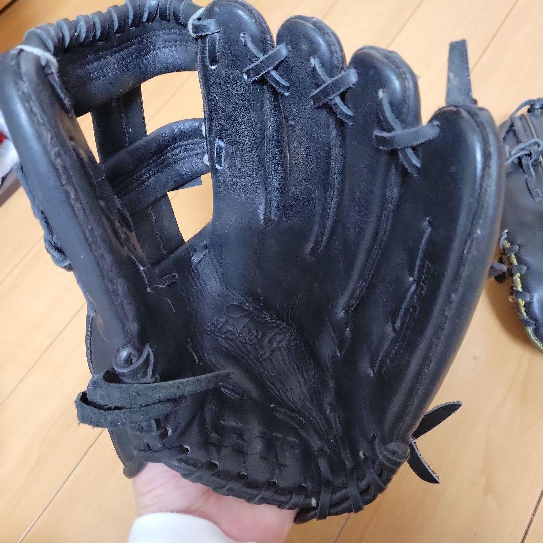 中古★SSK&Nike 軟式グローブ 黒2点セット内野手外野手ピッチャー