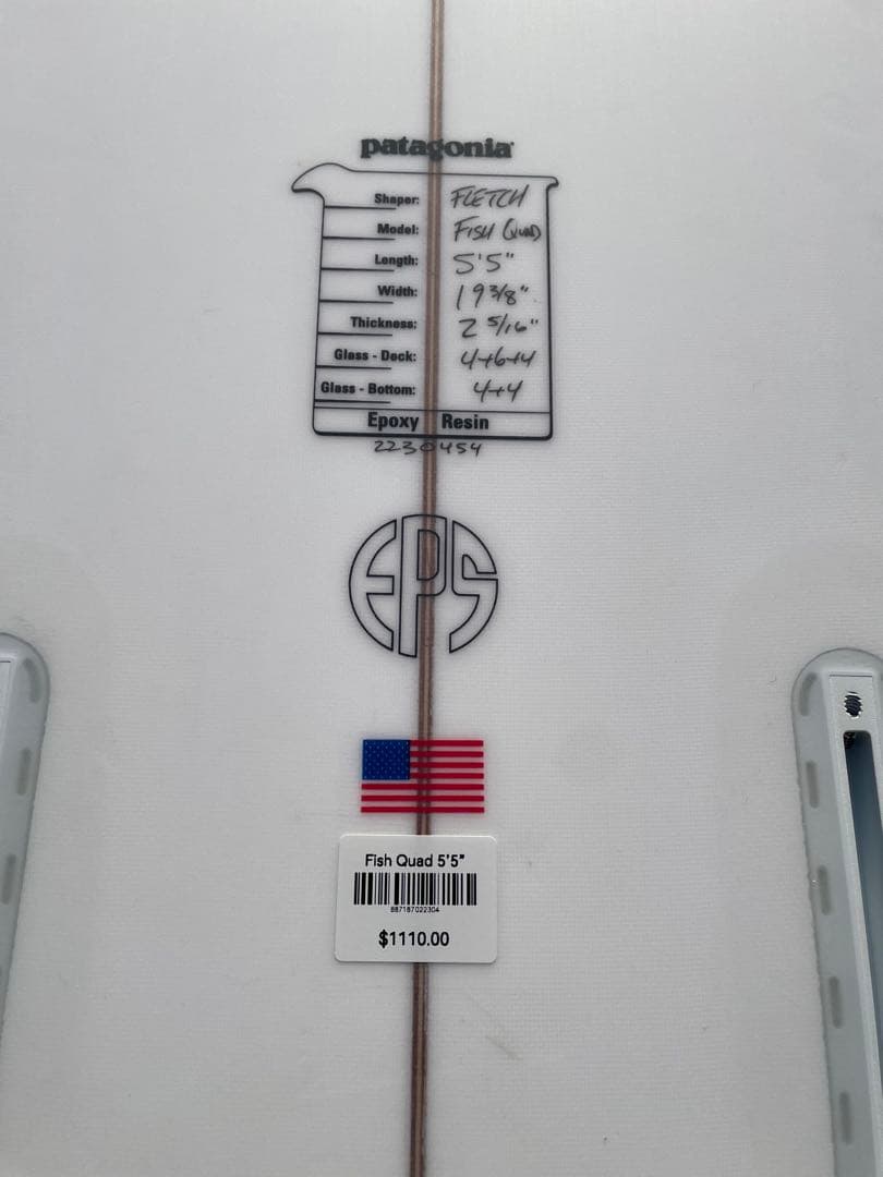 聖地カーディフ購入　FCD Quad FISH 5'5\" パタゴニア　フィン付き