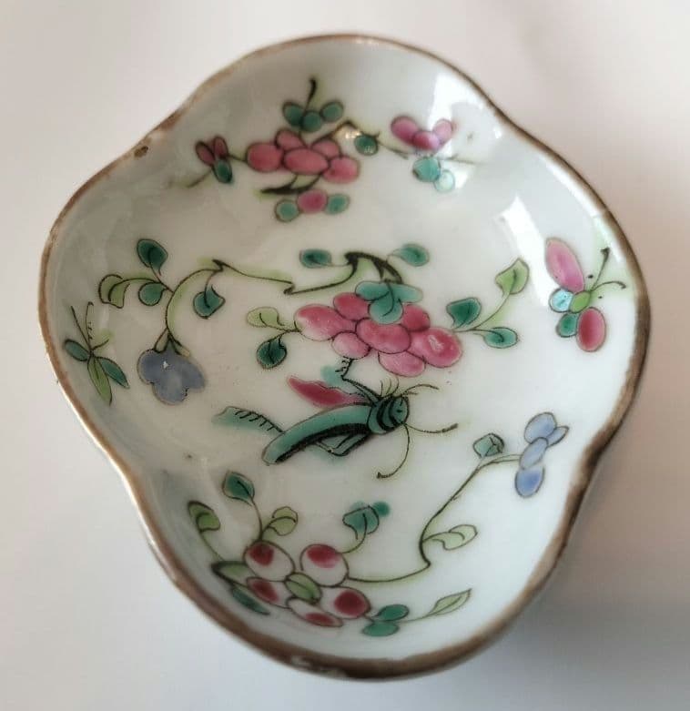 中国　粉青磁器　豆皿