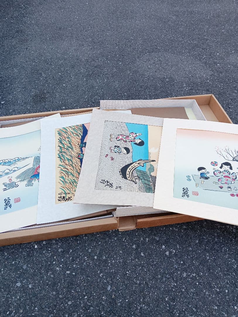 谷内六郎四季版画　４枚　木版画