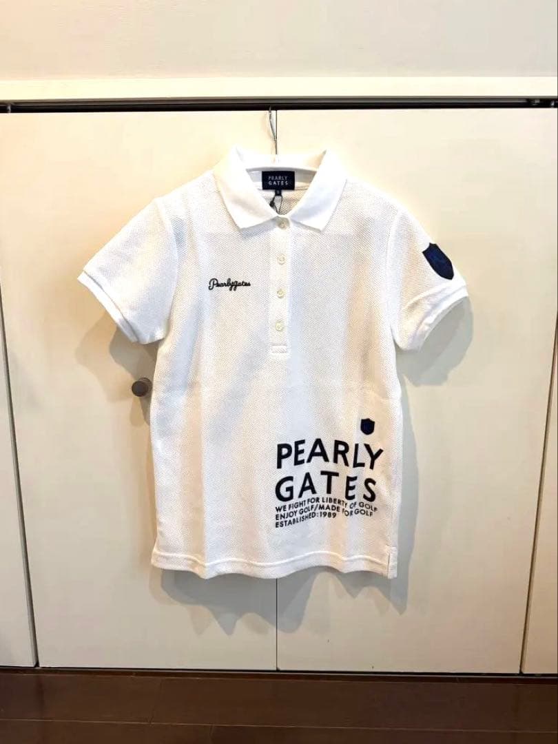 新品　パーリーゲイツ ポロシャツ S ホワイト ゴルフ PEARLY GATES