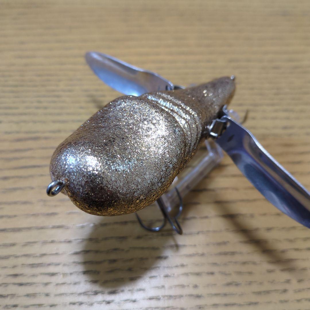 羽根モノ クローラー トップウォーター 金ラメ 金グリ ルアー