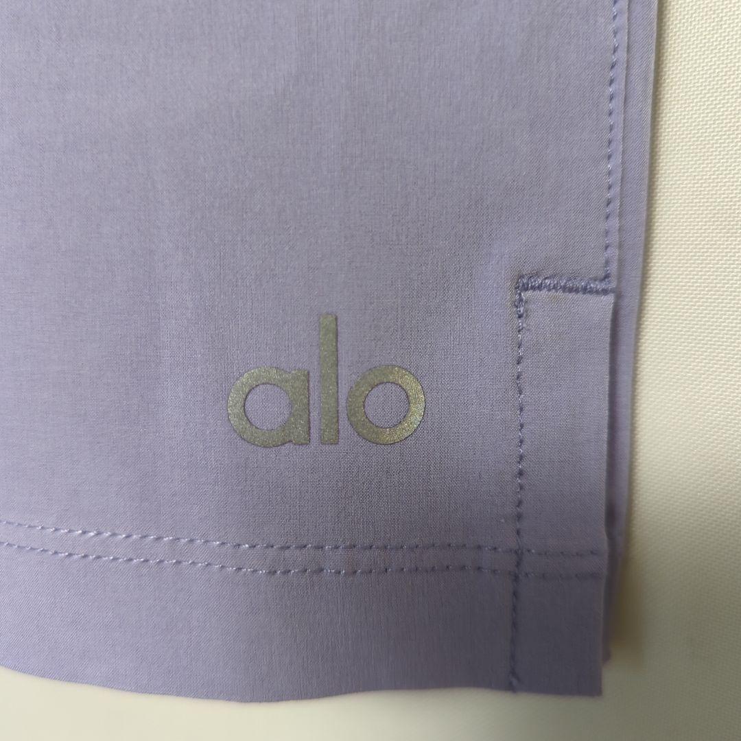 新品 alo yoga ストレッチ ショートパンツ パープル US-M