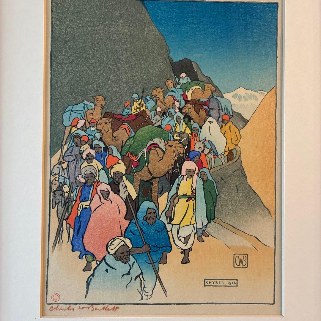 木版画 Khyber 1910 Charles van Bunschooten