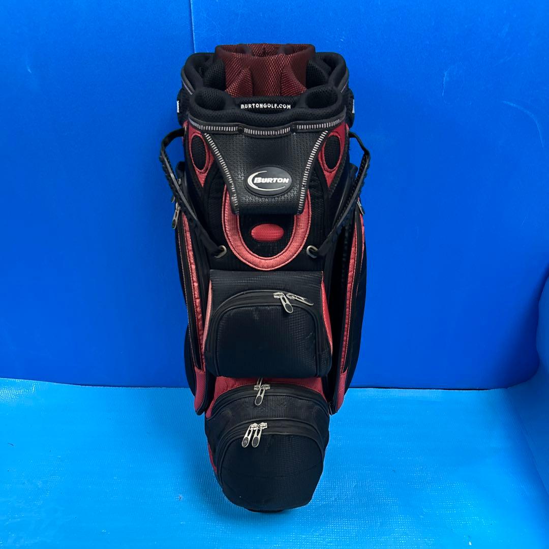 Burton ゴルフバッグ 黒/赤 透明カバー付き