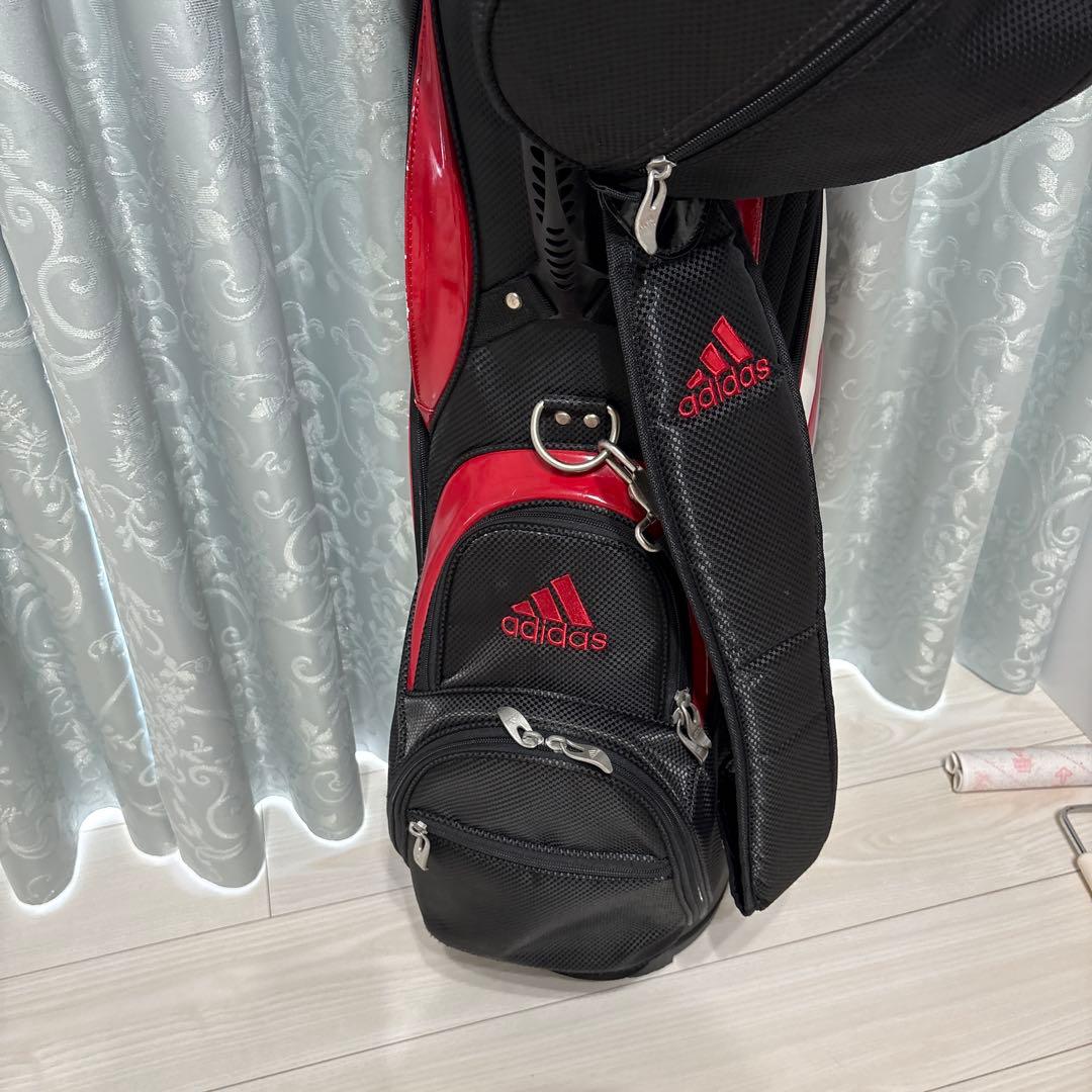 adidas キャディバッグ 黒 赤