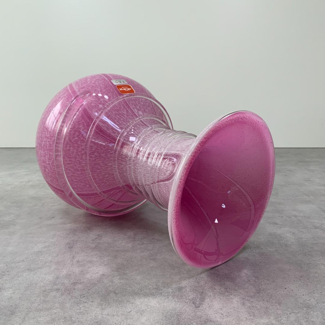 ジャパン ヴィンテージ ガラス ベース ピンク花器 花瓶 ビンテージ レトロ