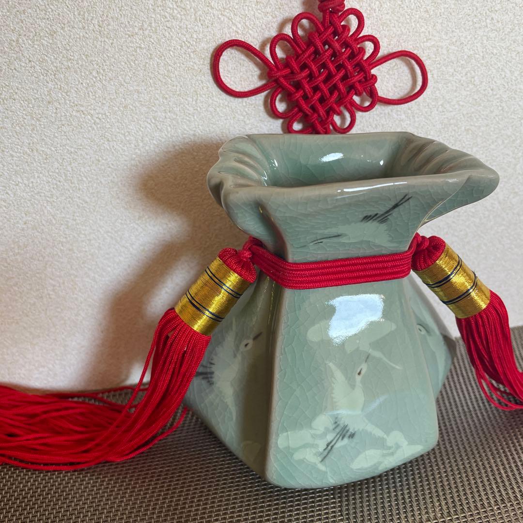 高麗　青磁　小貯金袋