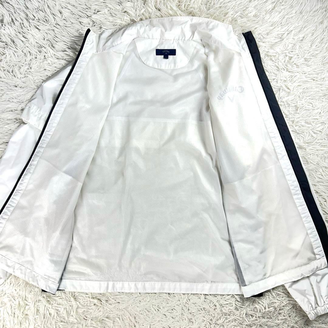 【美品】キャロウェイ　レインウェア　セットアップ　L　白×黒　2way　透湿