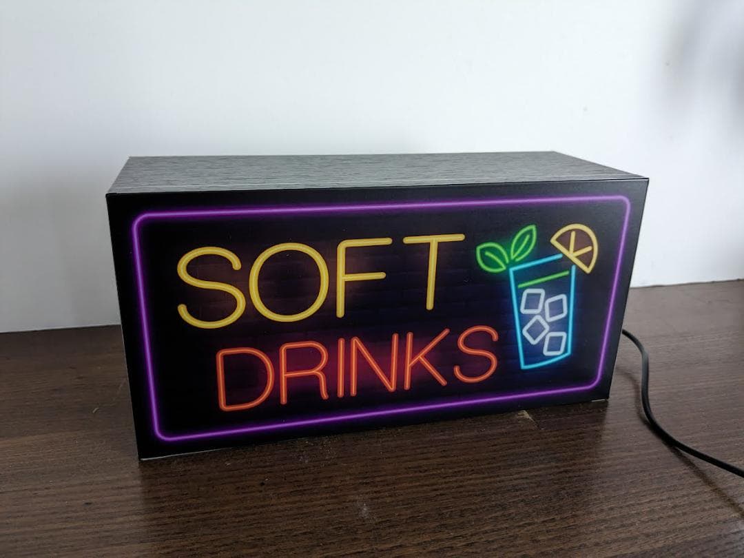 フリードリンク ソフトドリンク ジュース 飲み物 看板 置物 雑貨 ライトBOX