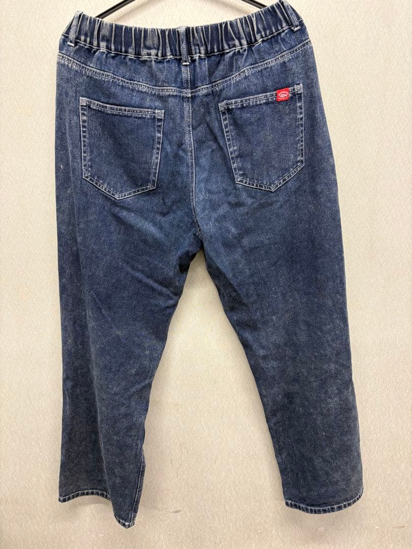 bassmaniaオーバルロゴ刺繍ケミカルデニムパンツ ［BLU］L