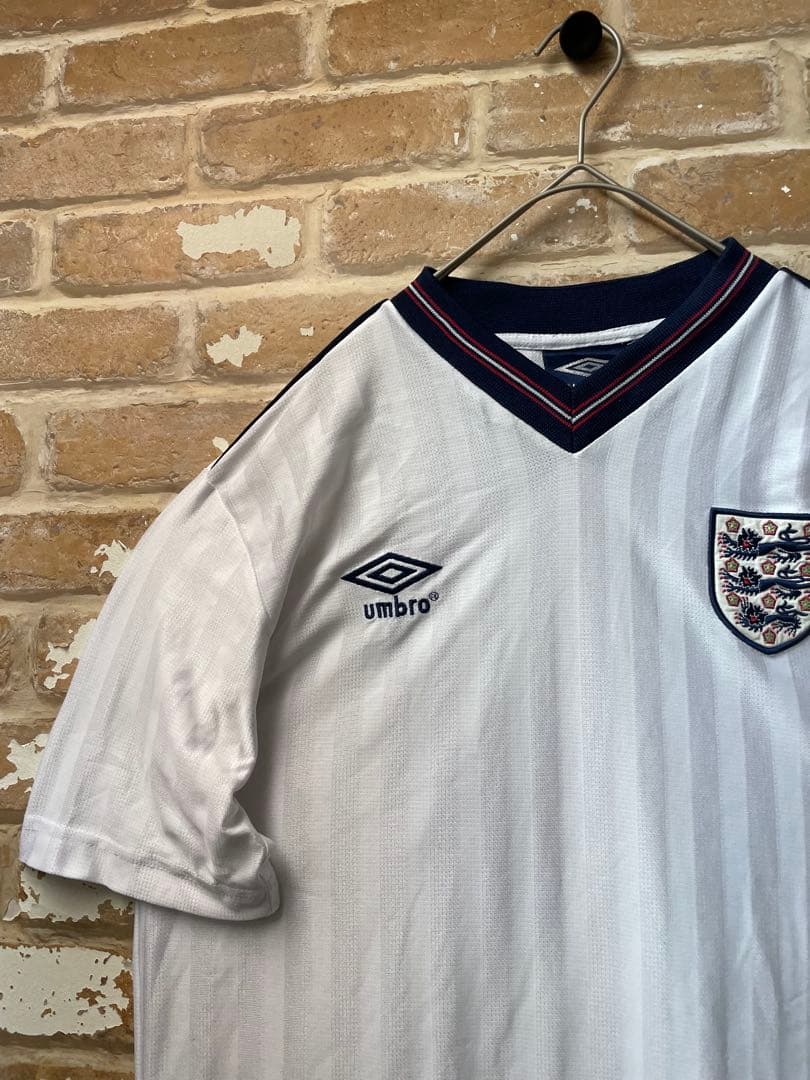 90s UMBRO アンブロ　イングランド代表　ユニフォーム　サッカーシャツ　白