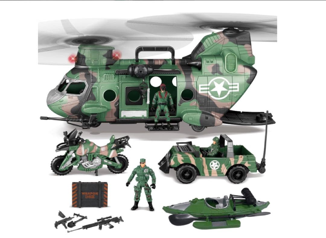 JOYIN ミリタリーヘリコプター 10点セット 軍隊 フィギュア付き
