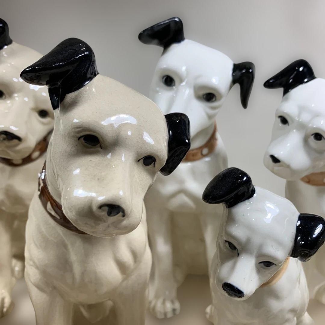 Victor ビクターニッパー犬 12体 置物　高さ約25㎝〜5.5㎝