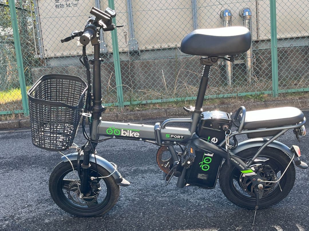 電動アシスト自転車 折りたたみ e-bike カゴ付き 充電器あり 千葉手渡し