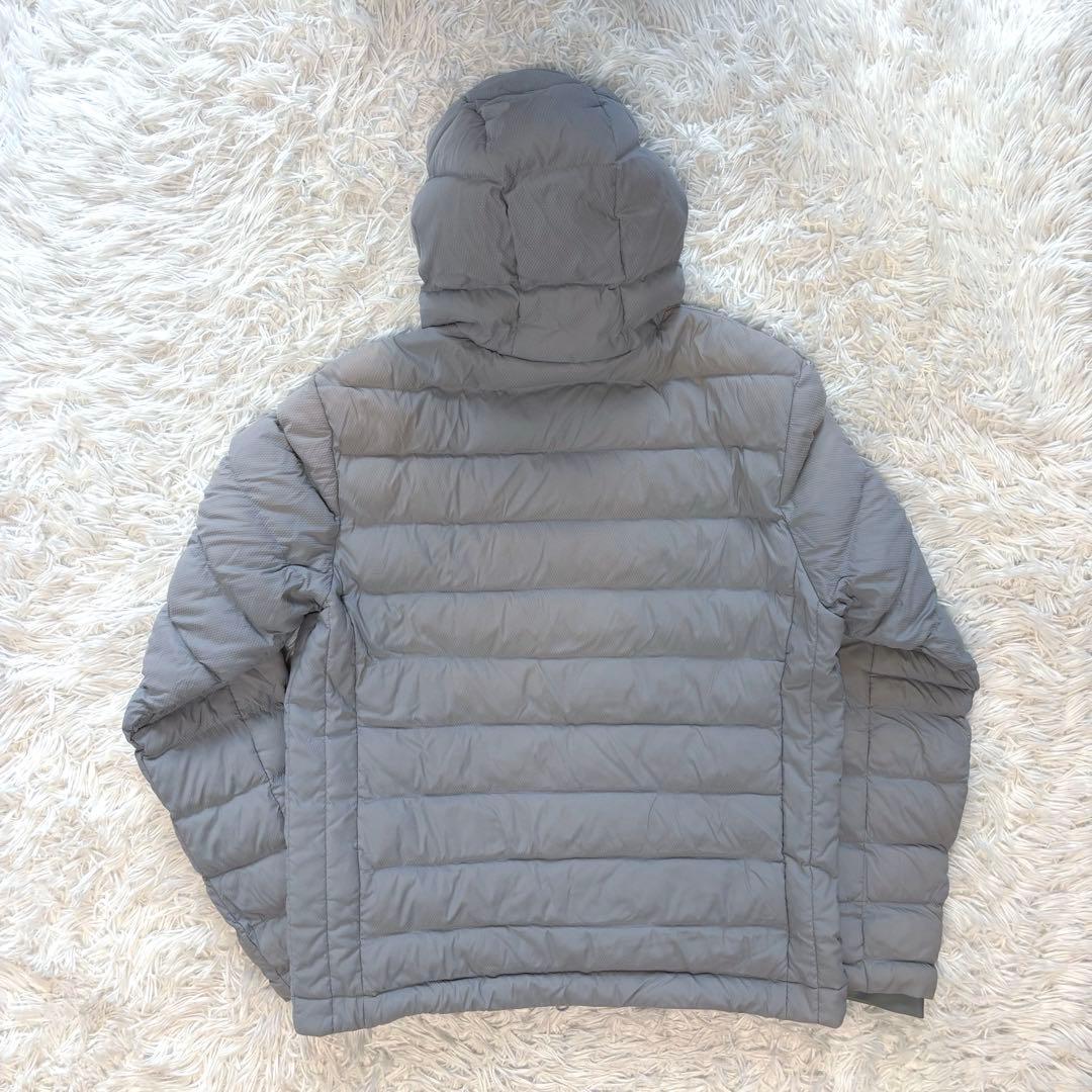 美品 パーリーゲイツ ダウン グレー フードロゴ ジップ ゴルフウェア