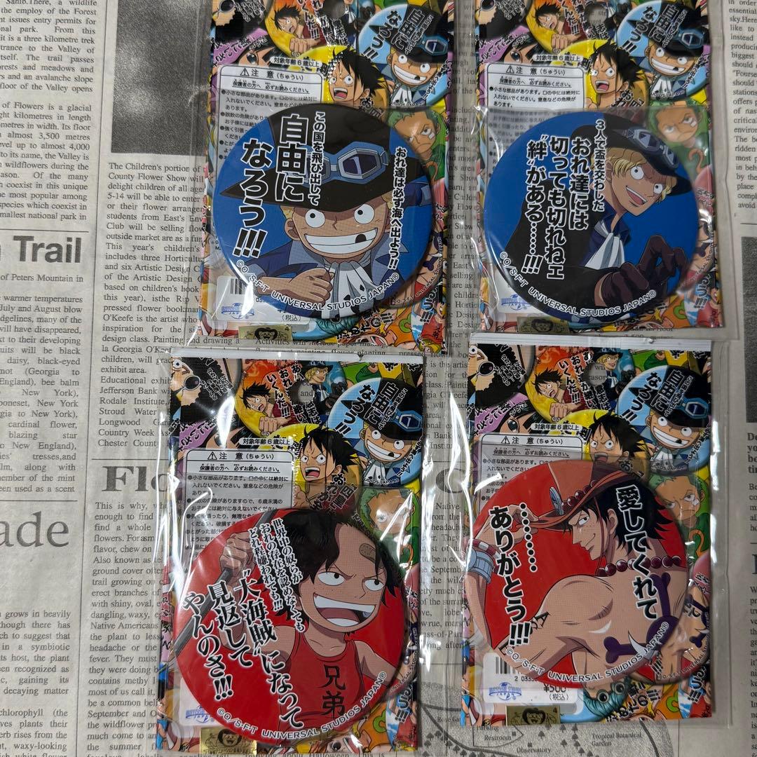 ワンピース　USJ 2015 名言　缶バッジ　コレクション　コンプリート