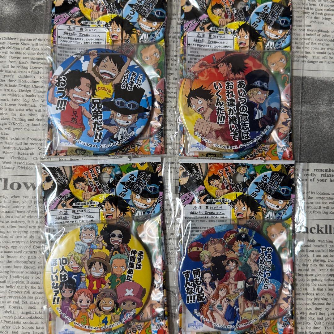 ワンピース　USJ 2015 名言　缶バッジ　コレクション　コンプリート