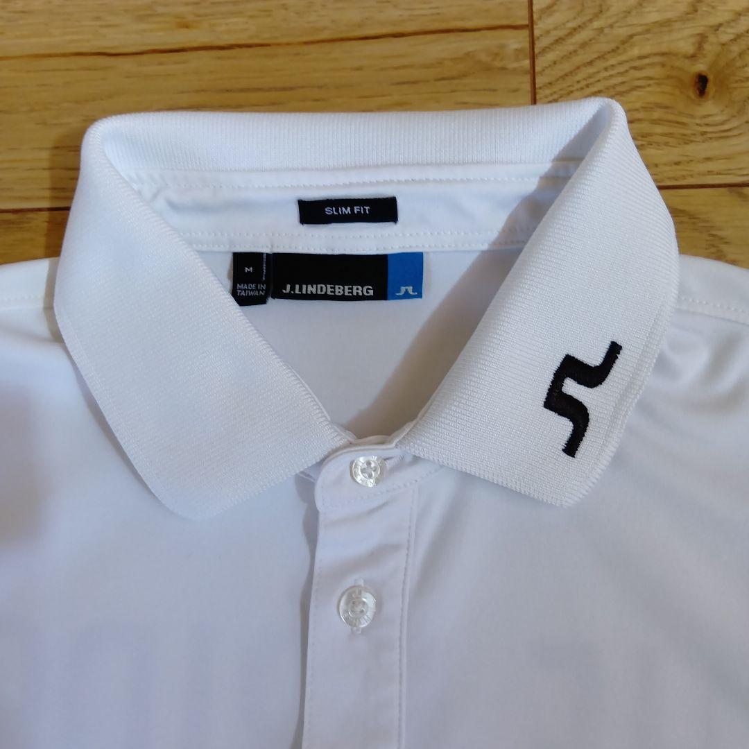 J.LINDEBERG ホワイト スリムフィット シャツ