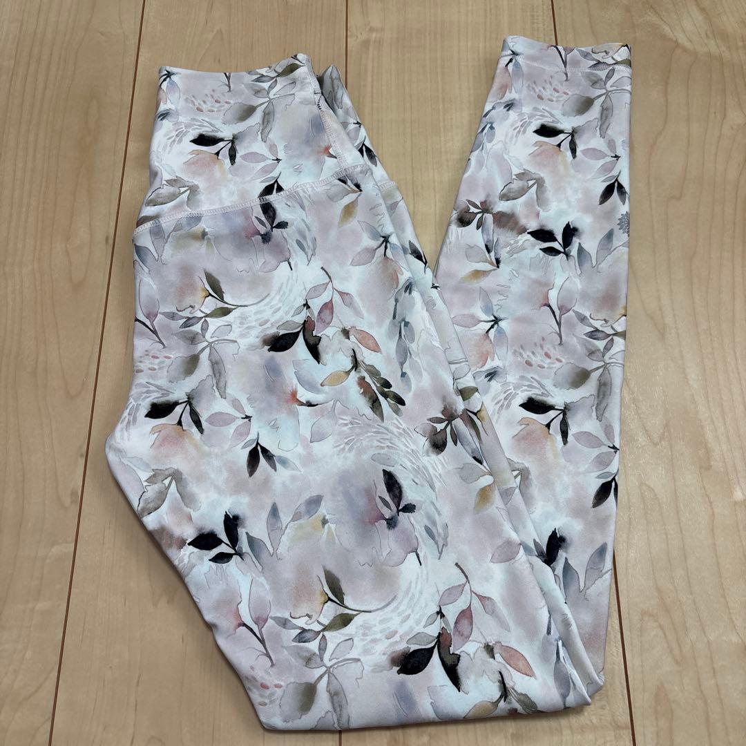 easyoga フラワープリント ハイウエストレギンス S