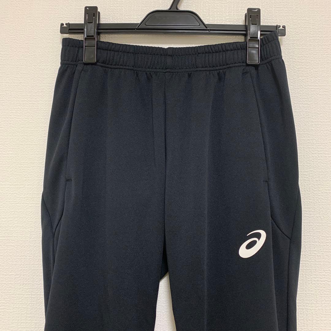 アシックス★メンズ トレーニング パンツ ジャージ M 黒 ブルー★ASICS