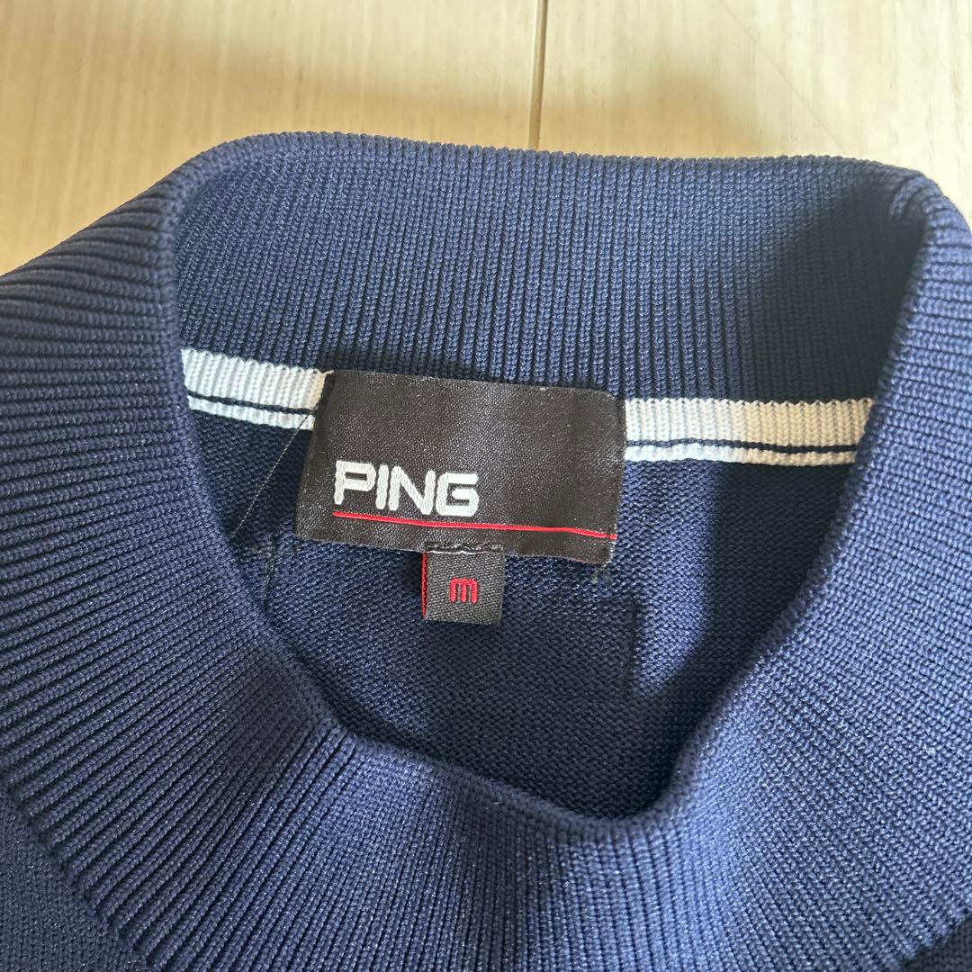 PING スリーブレストップスとスカートセット ネイビー　Mサイズ