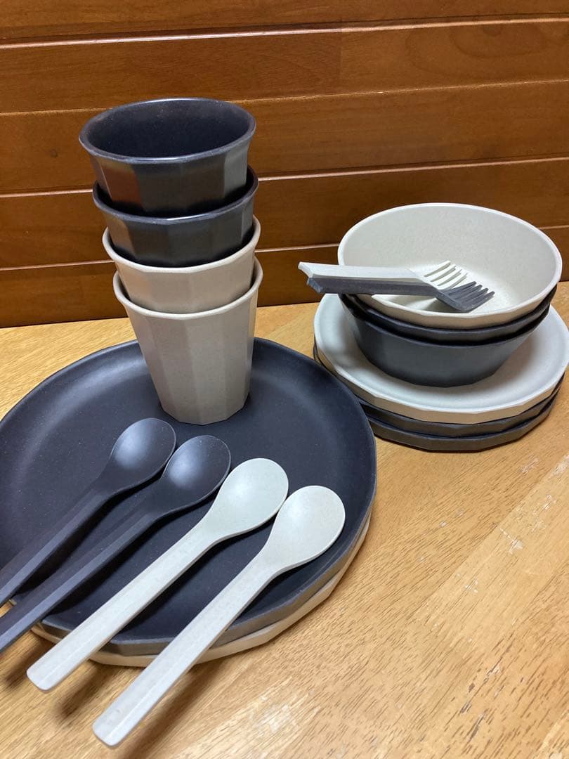 ALFRESCO バンブーファイバー食器セット