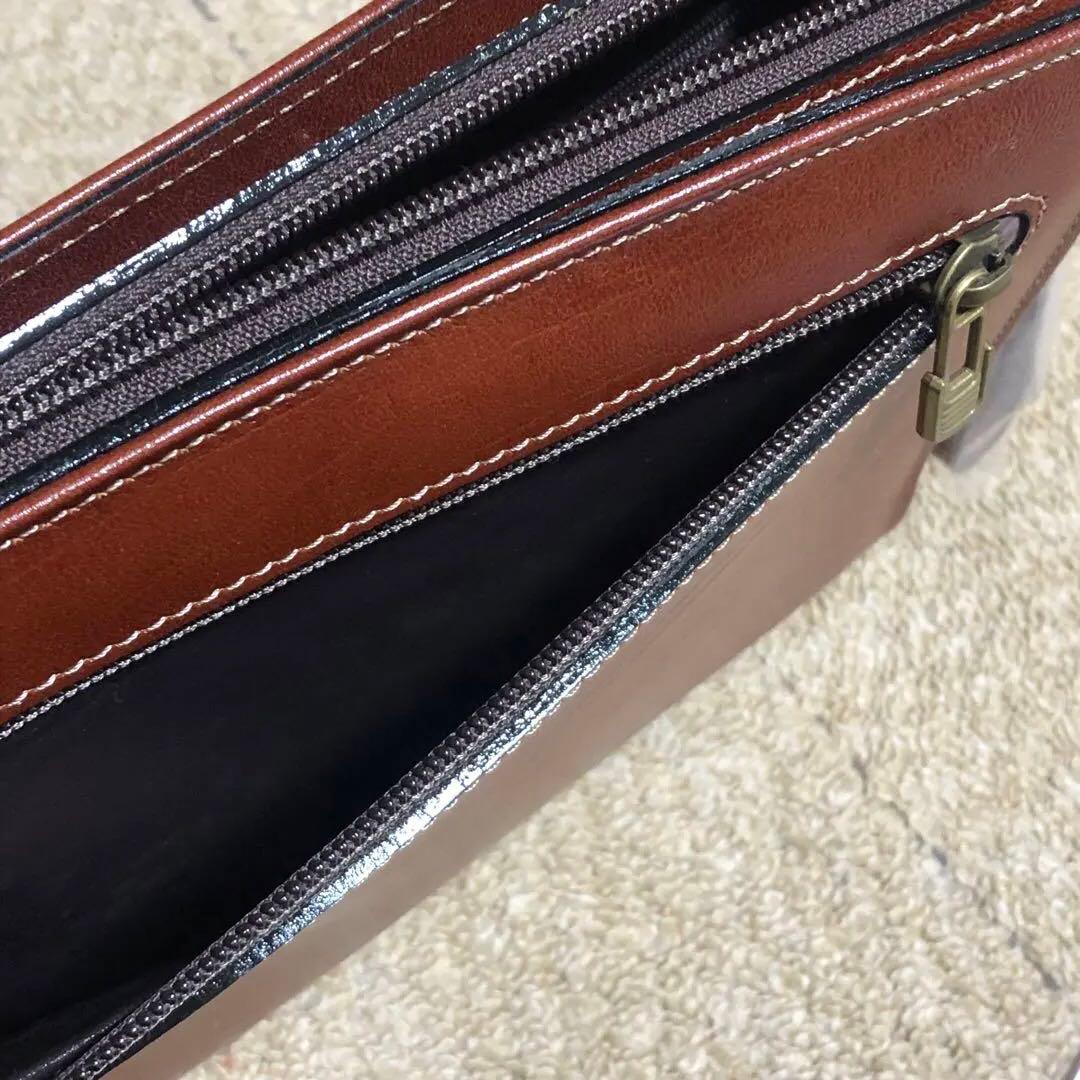 未使用★St.Andrews ブラウン クラッチバッグ　　本革　ゴルフ用品
