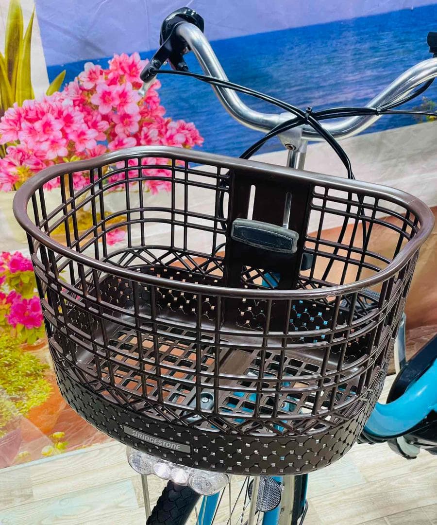 半年保証 エスニックターコイズ⭐️ 超特価電動自転車 ブリヂストンシテY1649