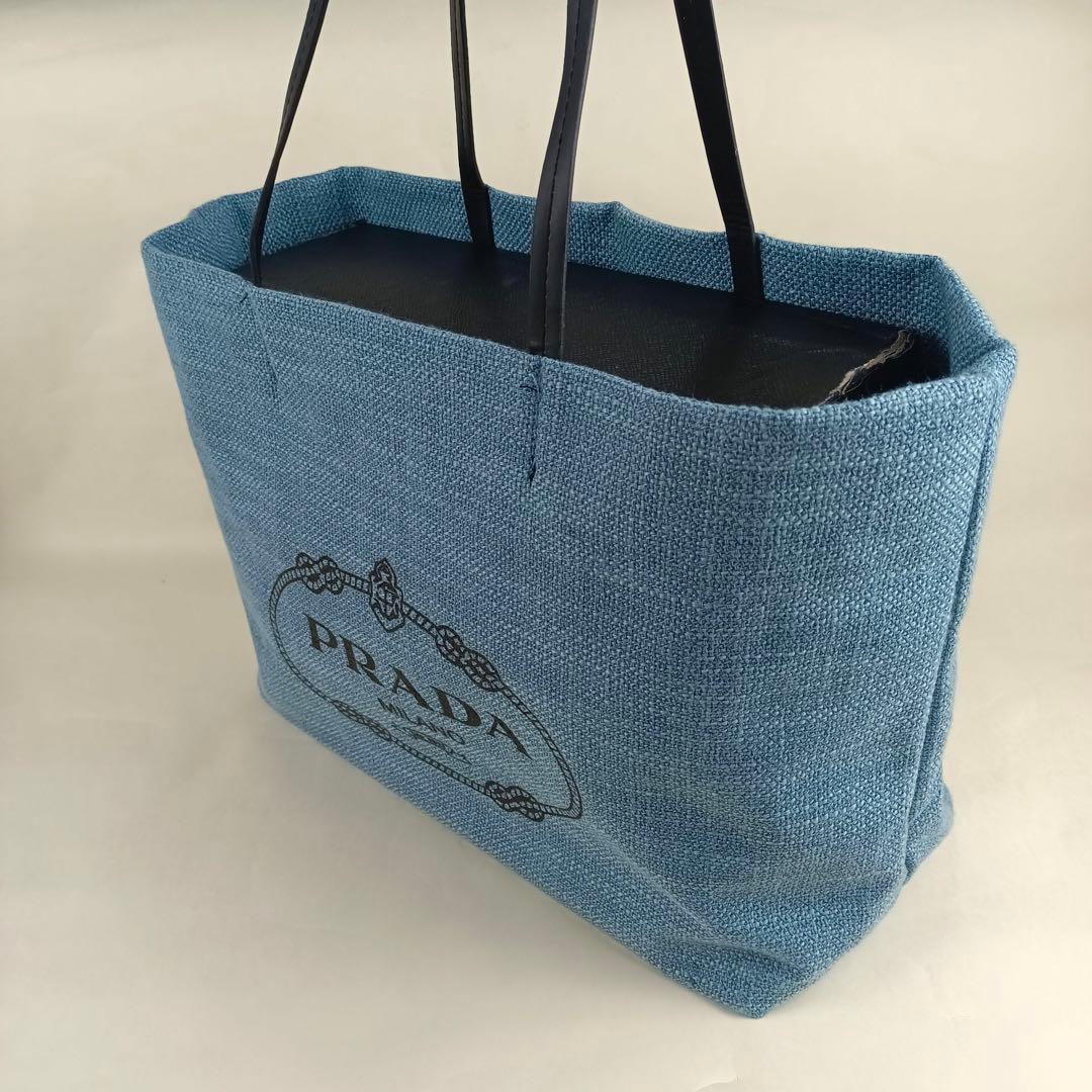 PRADA トートバッグ ブルー ノベルティ 大容量 ランチバッグ