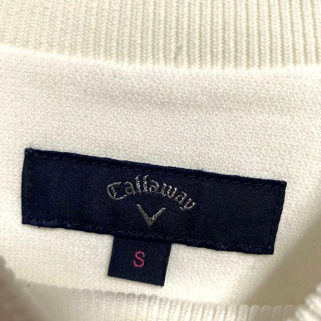 【Callaway 】ホワイト☆カモフラージュニットSゴルフウェアレディース白