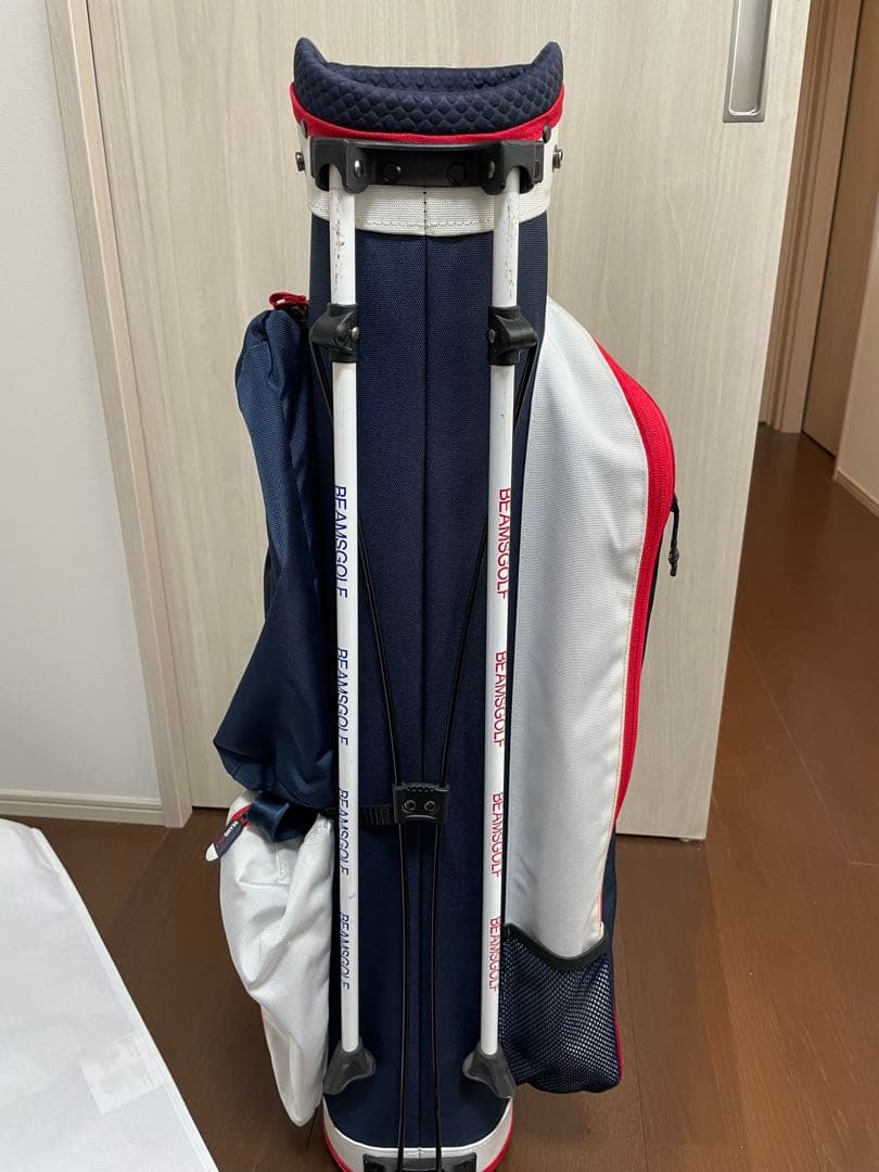 BEAMS GOLF スタンドバッグ ネイビー/ホワイト/レッド