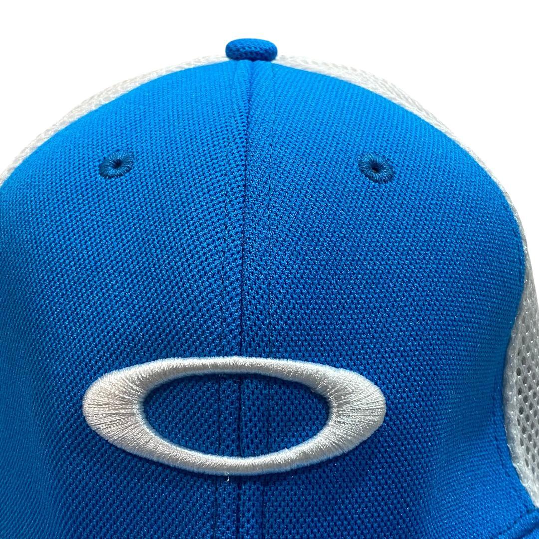 オークリー OAKLEY メッシュ キャップ ブルー L/XL ゴルフ ロゴ柄