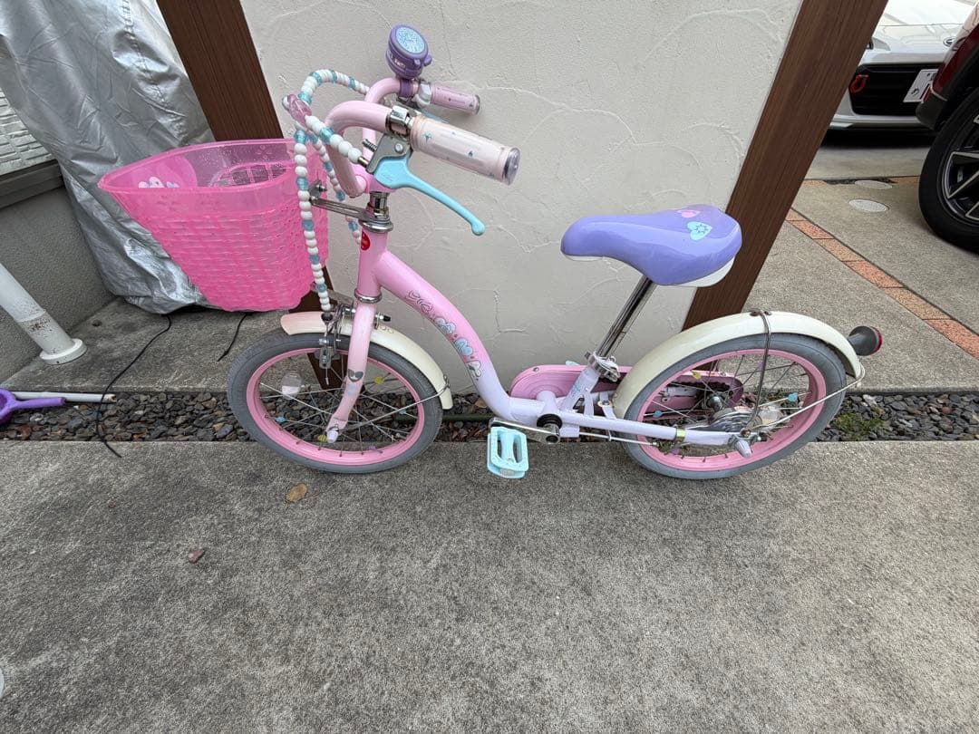 プリンセス　自転車　16インチ　ゆめラブ　補助輪付き