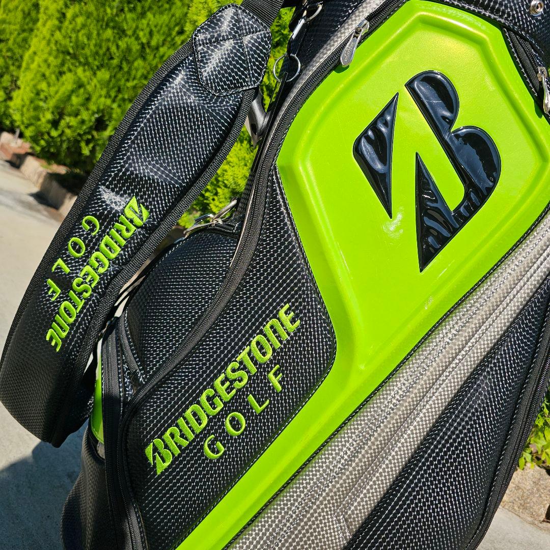 【ブリヂストンゴルフ】9.5型プロレプリカキャディバッグ 黒 フード付き