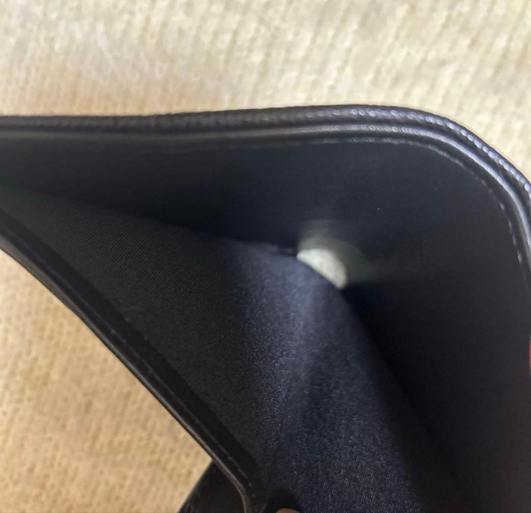 週末価格‼️ブラックレザー三つ折り財布ノベルティ